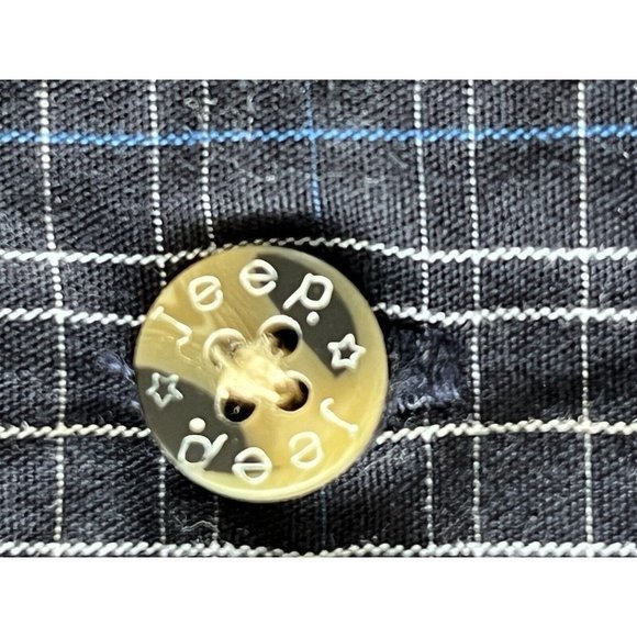 JEEP‎ Logo Chrysler Shirt Men's L Blue/gray Long Sleeve Plaid Button Down Large - Picture 8 of 11